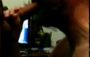 Hairy bear sucking cock