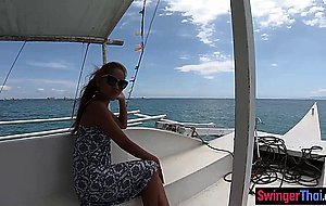 Couple sex in public with his big ass Thai girlfriend on a deserted island