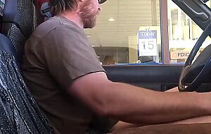 Horny Guy Bustin A Nut at the Bank ( Hands free Public Cum )