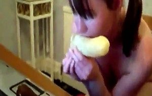 Horny girl masturbates with toys