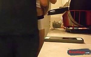 Touched male bastard comes his boy in the bathroom