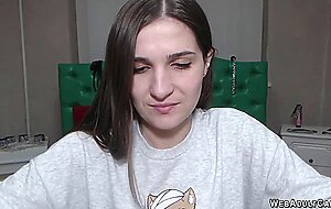 Small tits brunette amateur babe solo on webcam