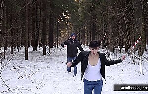 Barefoot Claudia is captured in...