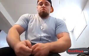 Horny Beefy Muscle Boy Almost Caught Jerking Off
