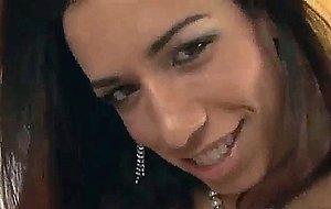 Busty tranny patricia sabatine tugs on her intense cock