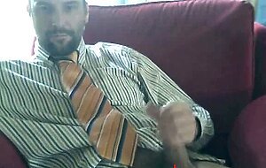Suit daddy bear jerking off