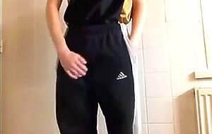 cums on gym shorts