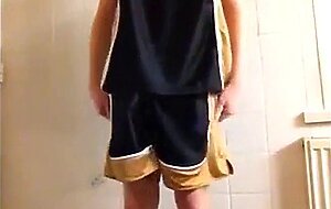 cums on gym shorts