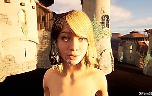 3D Porn Facial teen JOI cum on my face Teaser Deepthroat Facefuck Gagging