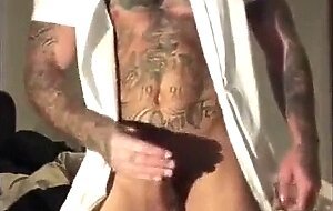 Sexy Tatted Stud Jerks Off Big Cock & Cums