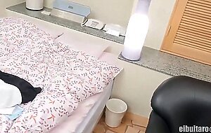 Sky angel, shy asian teen fucked in her hairy pussy an