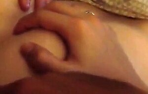 Brunette girl sucking long dick and his balls