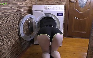 Sasha foxgirl, stepsister stuck in washing machine
