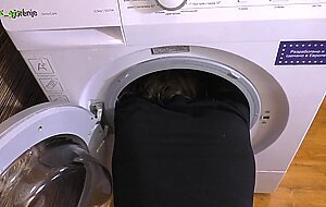 Sasha foxgirl, stepsister stuck in washing machine
