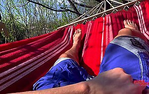 Nicole and alex, secretly masturbating a dick on his neighbor in the country. sweet brunette ass