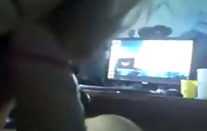 Blonde hottie sucks her mans cock passionately