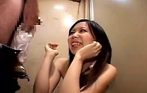 Wanking with Her Nylon Panties: Asian Amateur Blowjob