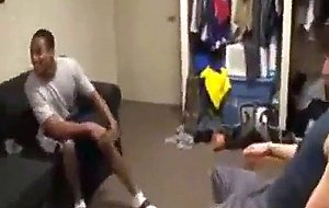 Teen guys jerk each other off in dorm room