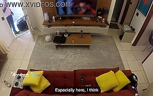 Hot wife thay ksada was recognized by the delivery man, she lets him suck her on the living
