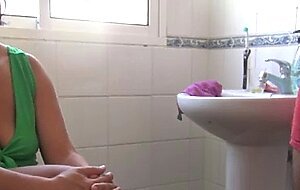 Taboo family: stepmother watching how her stepson piss in front of her