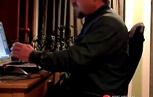 Bearded Daddy Strokes His Cock Solo