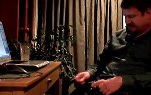 Bearded Daddy Strokes His Cock Solo