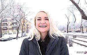 German scout - young blue eyes teen marilyn fuck at street casting