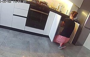Real cheating. wife fucks a neighbor in the kitchen.