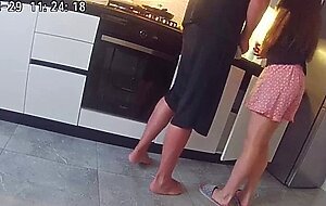 Real cheating. wife fucks a neighbor in the kitchen.