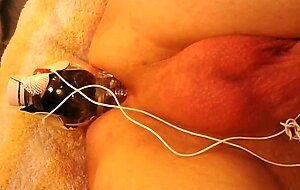 Electro E-Stim Anal Play with a Water Bottle for Gay Man