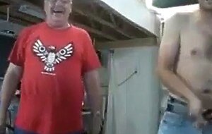 Dancing Daddy Bear Flashes His Big Cock on Webcam