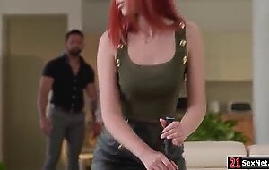 Redhead lady boss dp fucked by employees