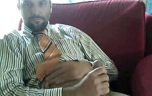 Amateur Bear Daddy Jerks Off in Suit