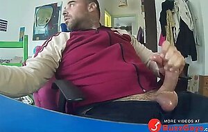 Big-Cock Bear Masturbating on Webcam