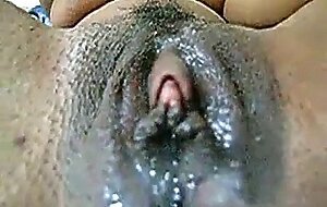 Black girl's juicy pussy on webcam