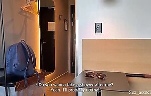 sharing is caring. stepmother shares the hotel bed and her ass with a stepson