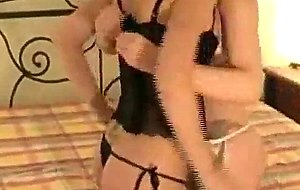 Amateur lesbians have sex on bed