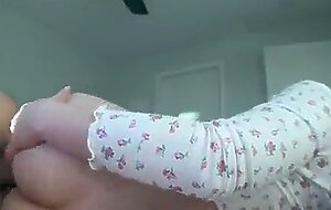 Morning sex with horny big tits roommate girl ended with a creampie