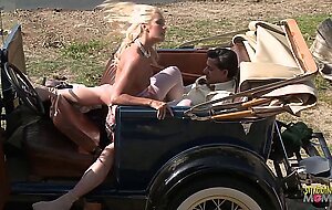 Criminals have fun during an Outdoor group sex session with the blonde and brunette milfs with big b