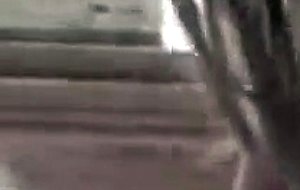 Blonde amateur with big fake tits giving head