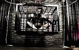 Two big tits bitches were holding an asian guy in a cell