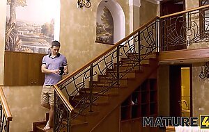 MATURE4K. Blowjob by stepmother anticipates pussy-drilling for her stepson