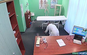 Sexy Blonde MILF give Doctor an Emergency Massage - Fake Hospital
