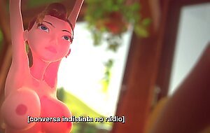 3DGSPOT - Tiny Trans Fucks With Giant Busty Trans! PORTUGUESE SUBTITLES! UNCENSORED SEX!