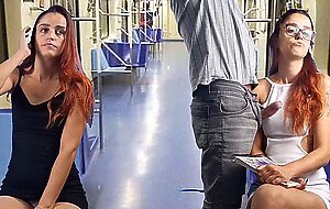slutty student lets stranger her ass in public!