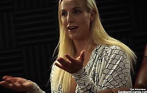 Blonde Milf fucks 5 guys at the same time