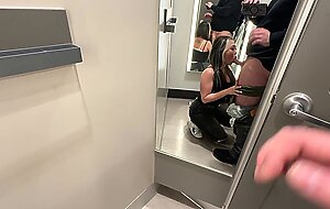 Risky Quickie With Asian in Target Dressing Room Ends With Creampie