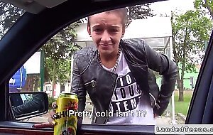 Stranger picks up and fucks cute teen in car
