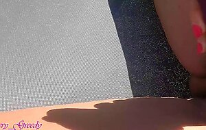 4K - Beautiful naked MILF in her garden makes herself cum while dildoing her pussy with a sex toy