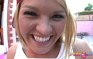 PervCity Blonde babe sucks and fucks a huge dick